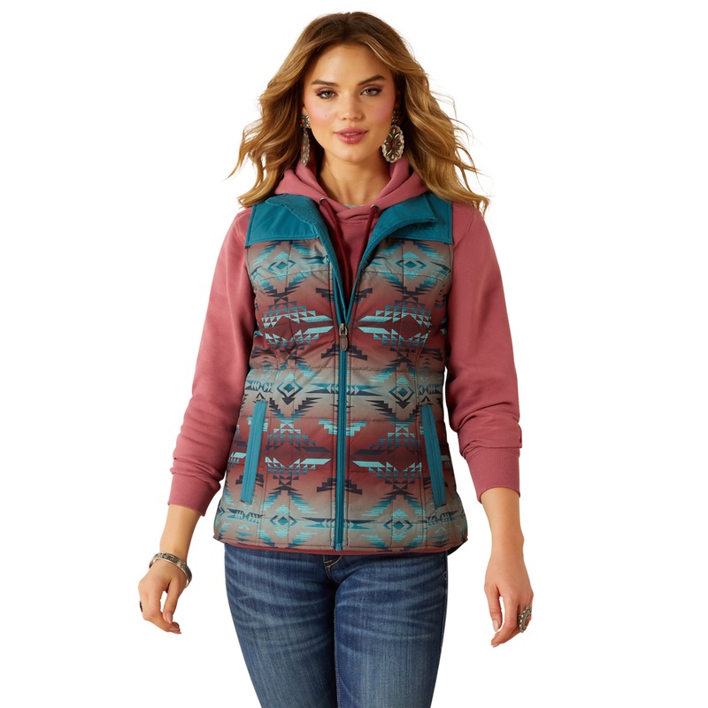 10062552 Ariat Women’s Crius Conceal Carry Vest – Dragonfly/Inez Blanket Print