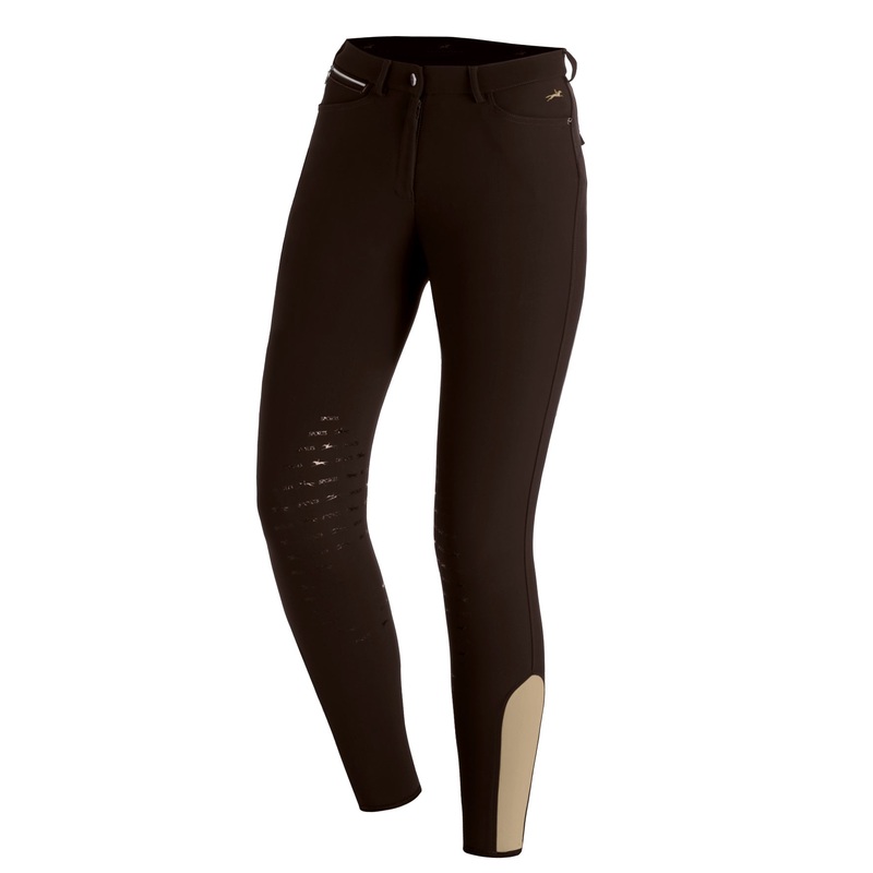 Schockemohle Eleonore Ladies’ Knee Grip, Mid Rise Breeches, Dark Brown