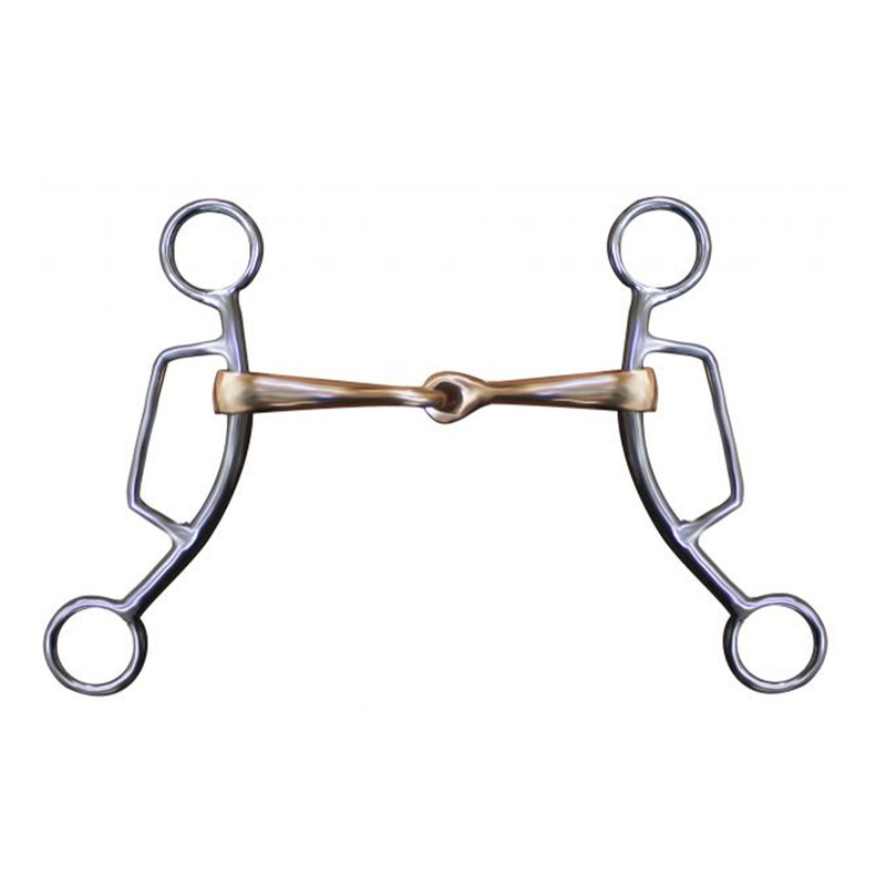 Showman stainless steel sliding gag bit with 7 shanks