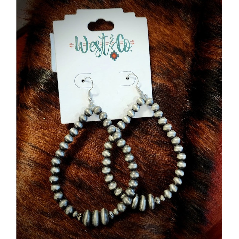 West & Co. Faux Navajo Pearl Dangle Hoop Earring Set