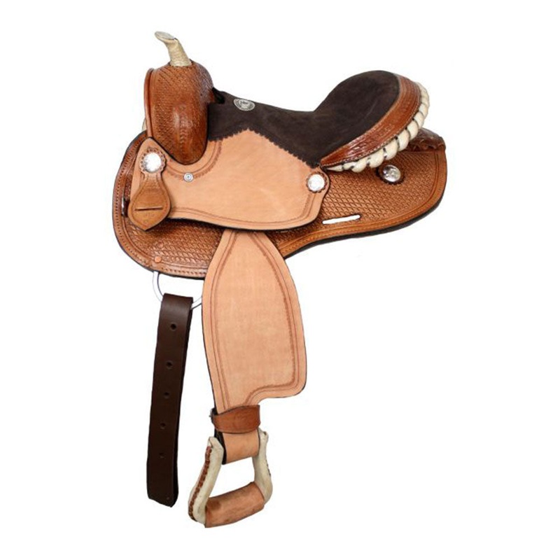 12 Double T Round Skirt Youth Saddle with Suede Leather Seat