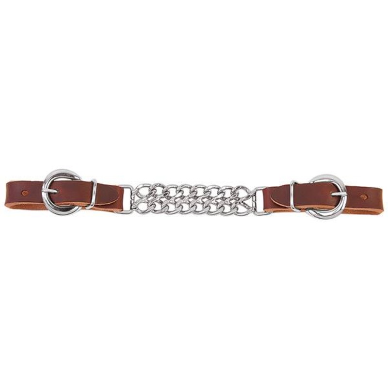 Harness Leather 4-1/4″ Double Flat Link Chain Curb Strap, Sunset