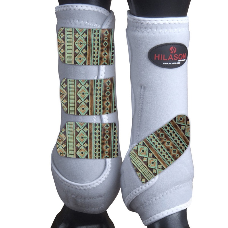 Hilason Horse Medicine Sports Boots Front Leg White