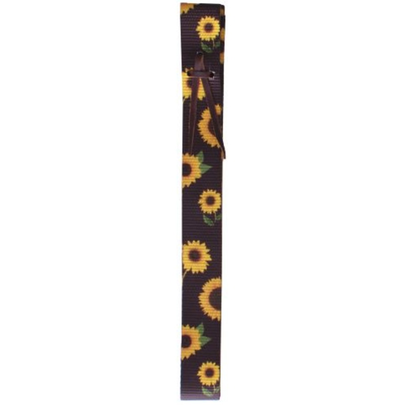 #NTS-01: Showman Brown Nylon Tie Strap with sunflower design
