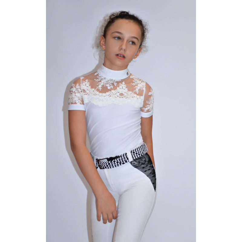 Dalia Design Children’s “LUCY” Equestrian Show Shirt – White