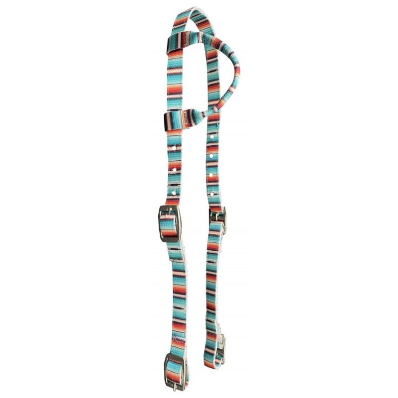 Teal Serape Nylon One Ear Headstall
