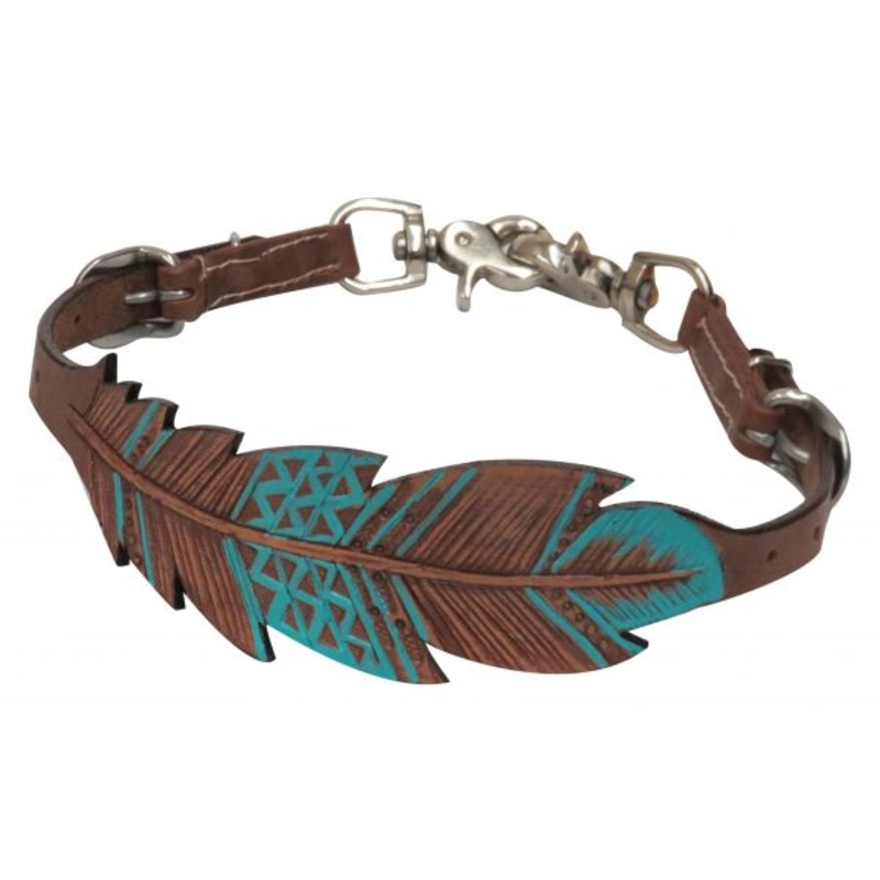 #19255: Showman  PONY Cut-out, hand painted feather wither strap