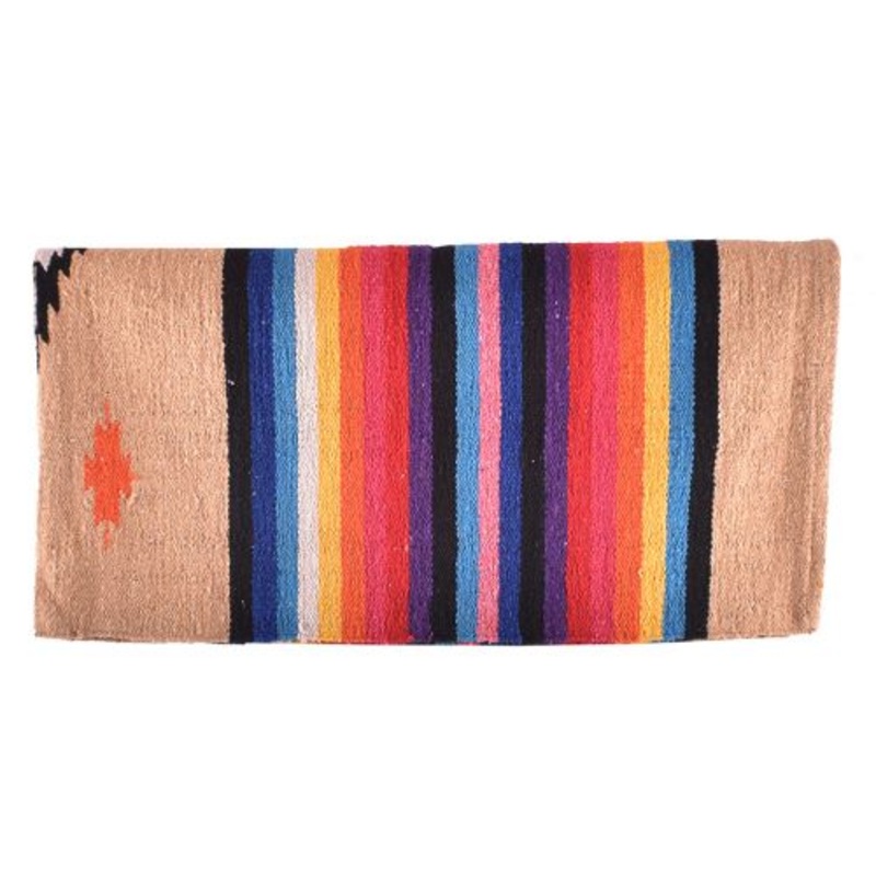 #6300: 32″ x 64″ Arcylic top saddle blanket withTan Serape design