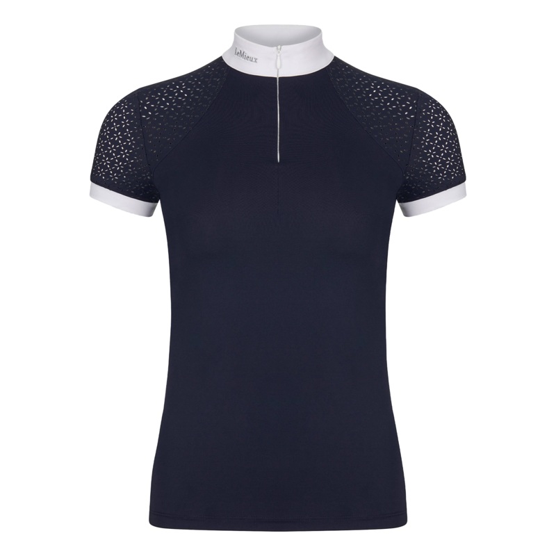 LeMieux Olivia Ladies Short Sleeve Show Shirt, Navy