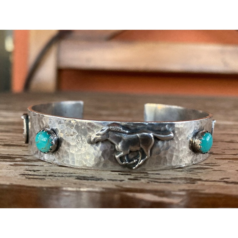 Running Horse Cuff W/ Turquoise