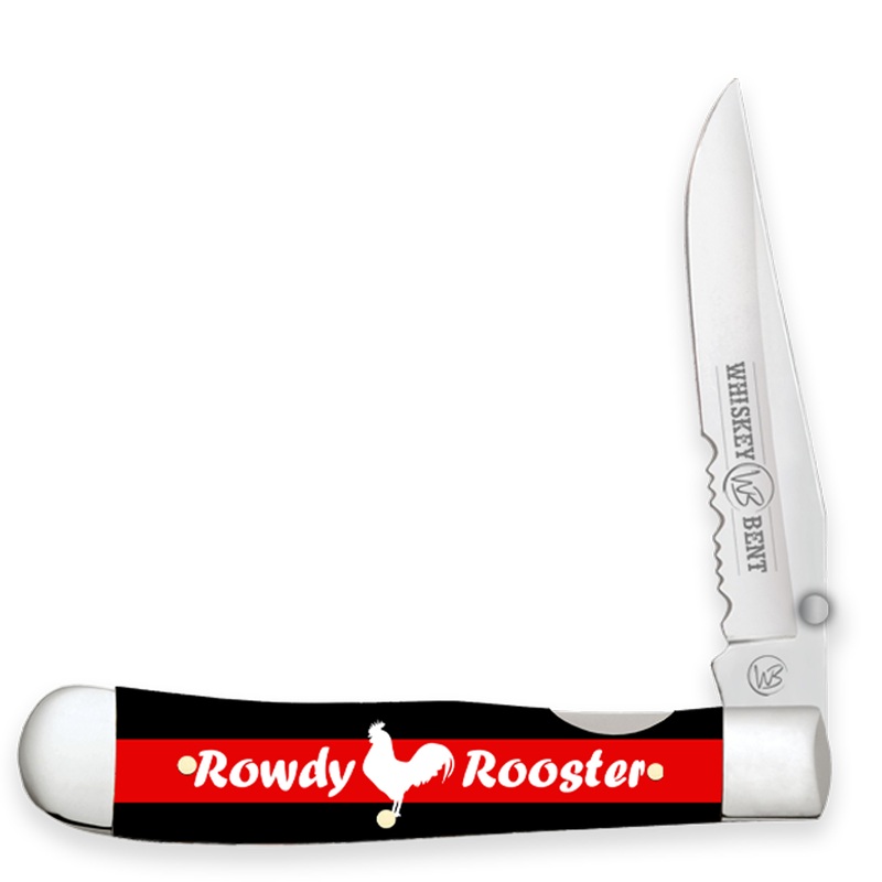 Whiskey Bent Knife ~  Locking Trapper ~ Rowdy Rooster