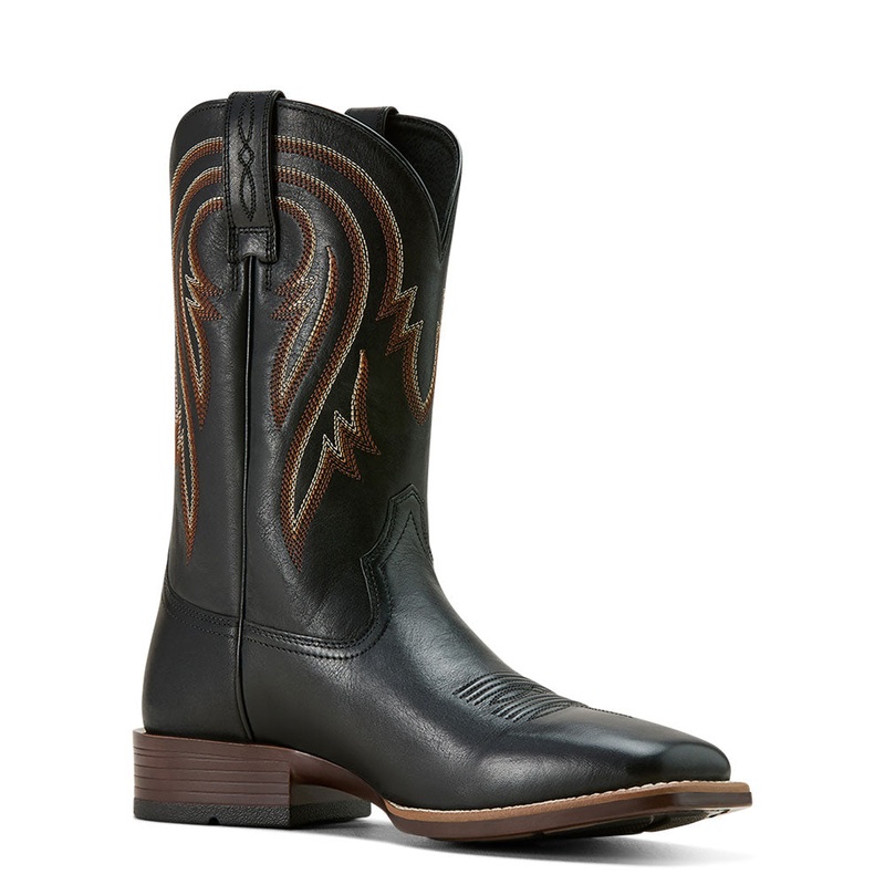 10061195 Ariat Men’s Plano Western Cowboy Boot – Supple Black