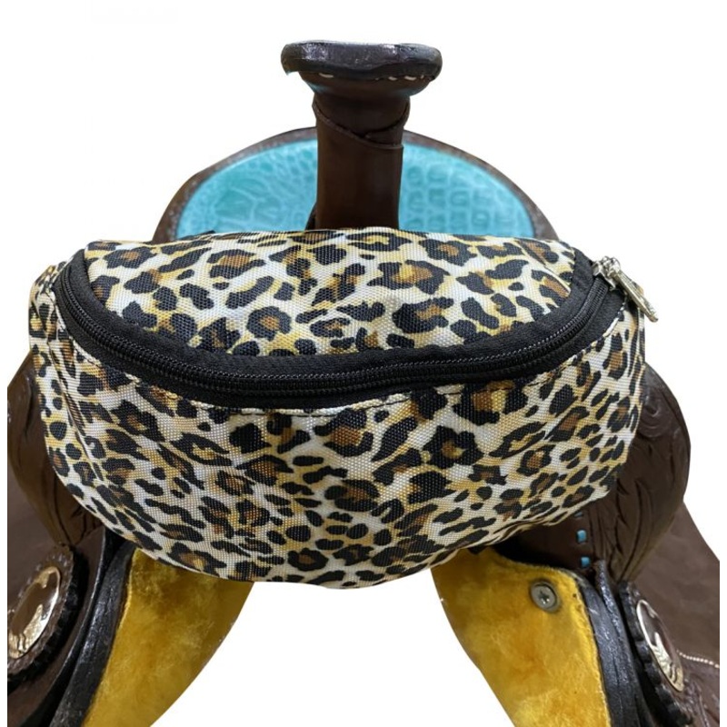 Showman Cheetah Print Insulated Nylon Saddle Pouch