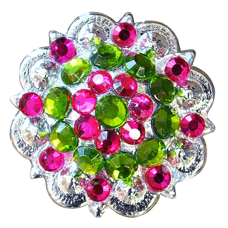 Peridot Green Fuchsia Crystals Berry Headstall Saddle Hilason