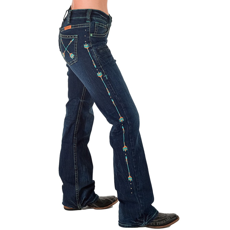 Women’s Western Jeans- TURQUOISE ARROWS by COWGIRL TUFF COMPANY- FREE SHIPPING