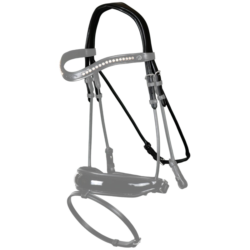 Dressage Anatomic Headpiece with Throatlatch Round Leather