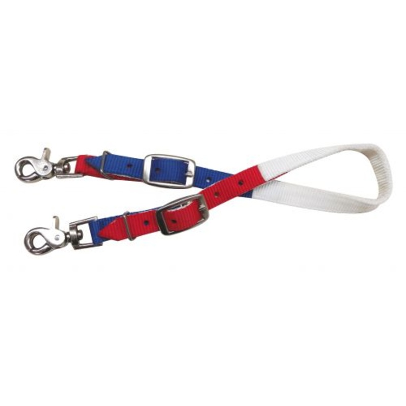 Showman Red, white and blue nylon wither strap