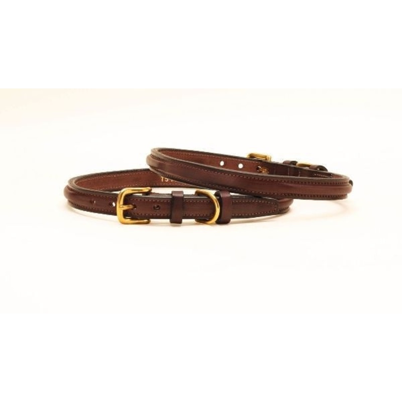 Tory Leather Deluxe Raised Leather Dog Collar With Raised Keepers