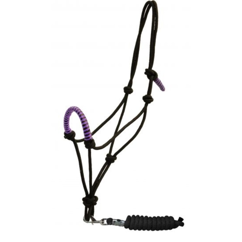 #16158: Showman  Cowboy knot rope halter with 7′ lead