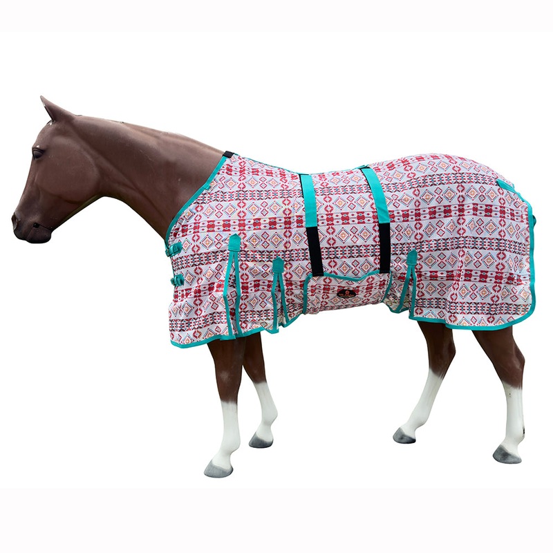 66 In – 84 In Hilason Horse Fly Sheet Uv Protect Mesh Bug Mosquito Summer White Aztec