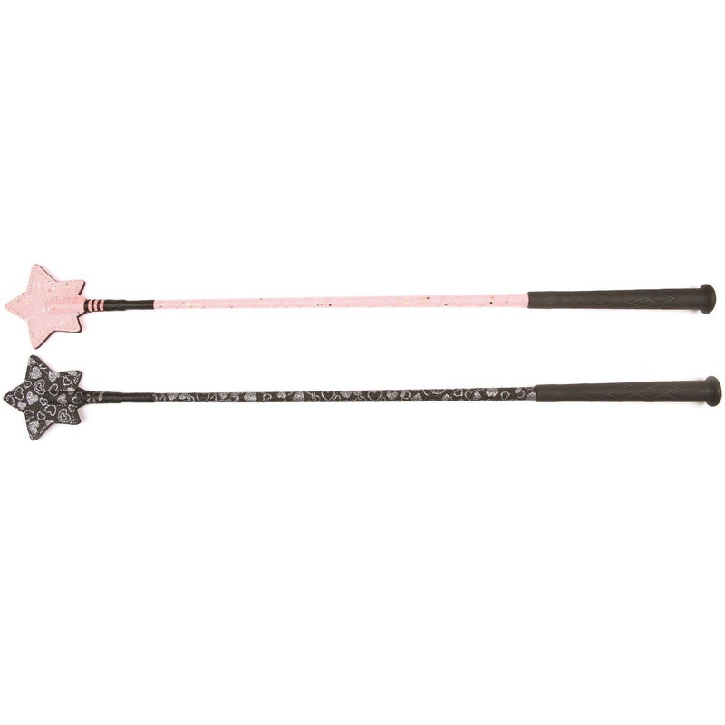 HySCHOOL Glitter Star Riding Whip 26″