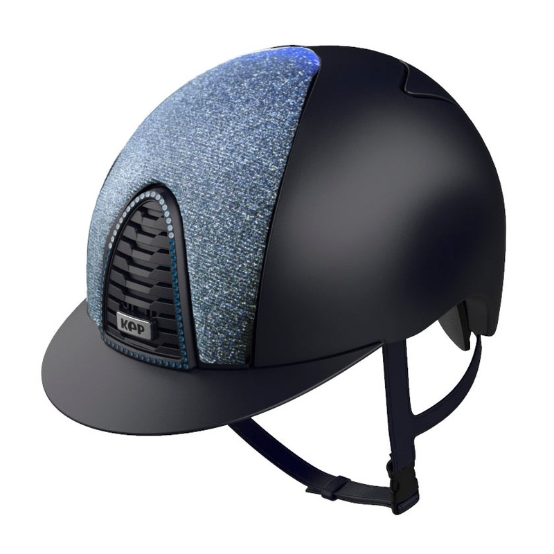 Riding Helmet Cromo 2.0 Textile Blue with Galassia Insert & Swarovski Frame