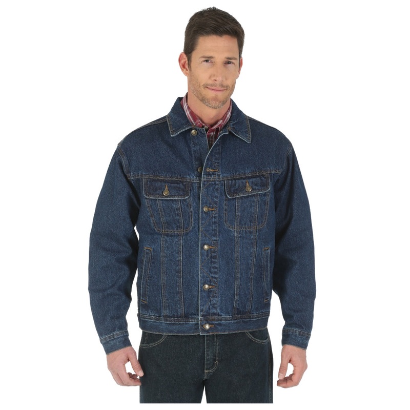 RJK30AN Wrangler Men’s Rugged Wear Denim Jean Jacket – Antique Navy