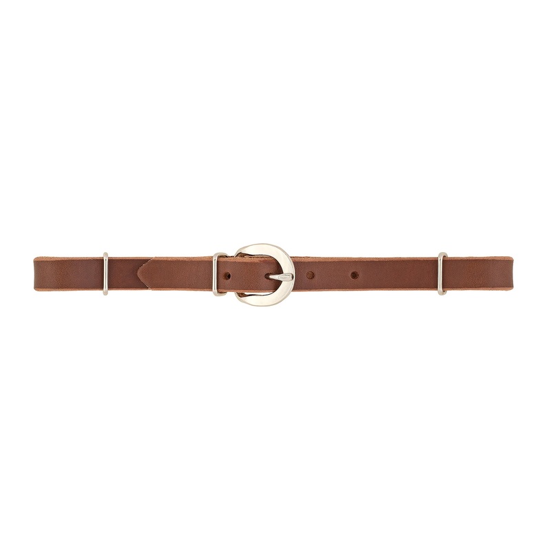 Straight Bridle Leather Curb Strap, Rich Brown