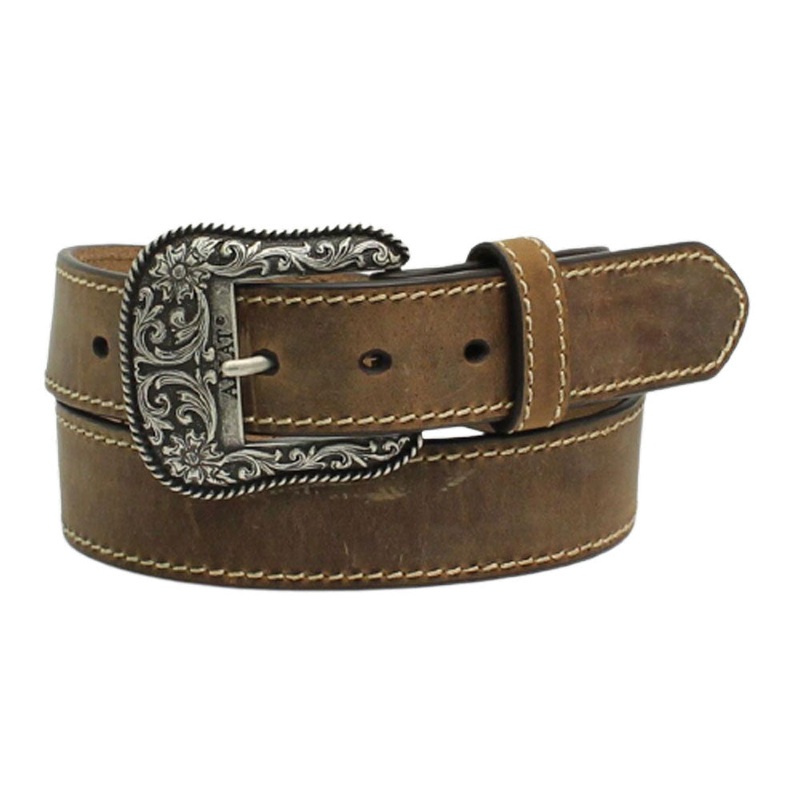 A1523402 Ariat Women’s Plain Brown Leather Belt