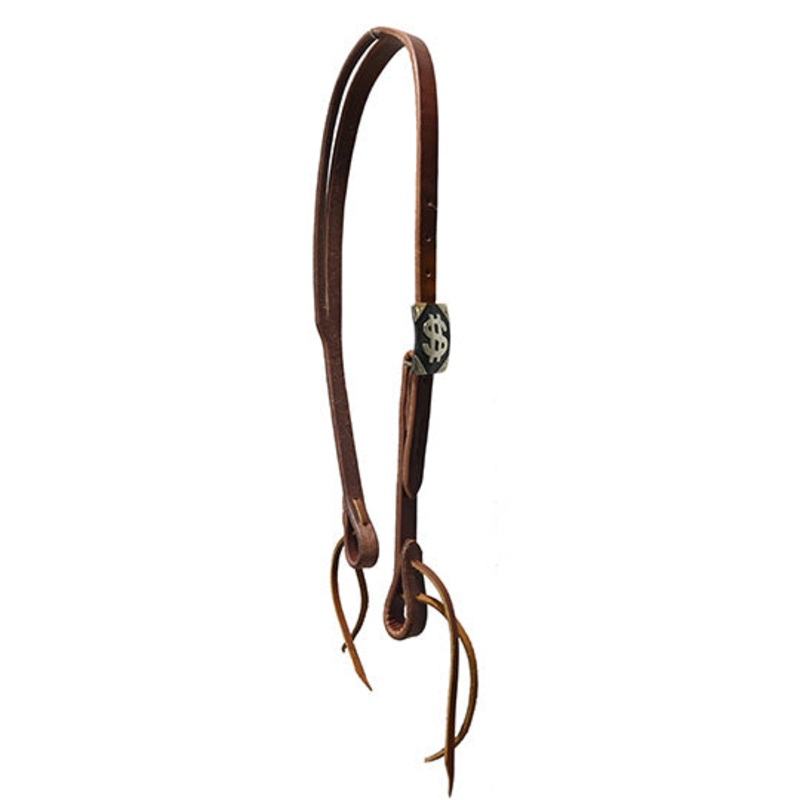 Cowperson Tack 3/4″ Split Ear Headstall with Dollar Sign Buckle