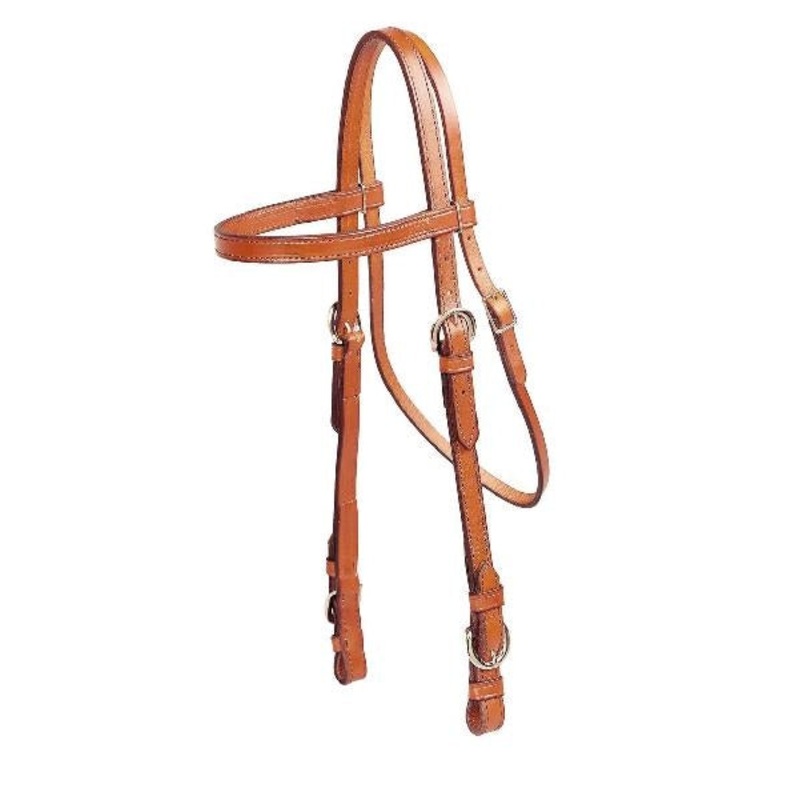 Tory Leather Double & Stitched Brow Band Headstall – Buckle Bit Ends