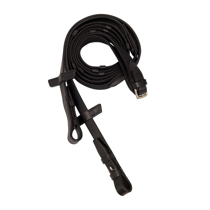 Web reins narrow with 5 leather stops and hooks