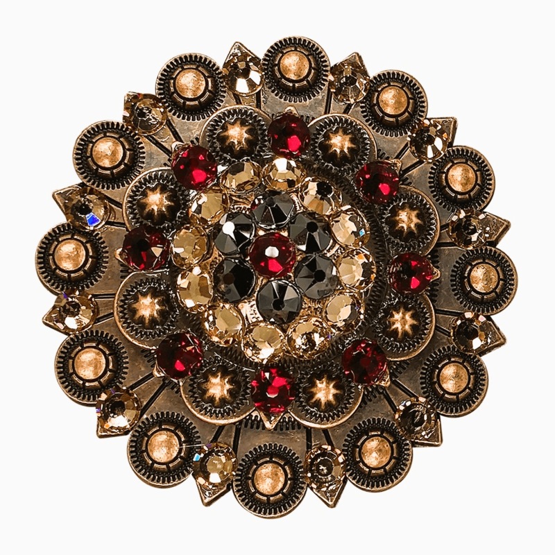 Ruby Jet & Champagne Copper Berry Jacket European Crystal