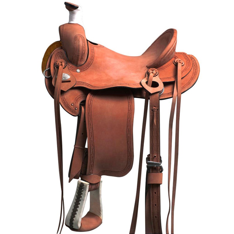 Western Horse Saddle American Leather Ranch Roping Trail Hilason Dark Tan