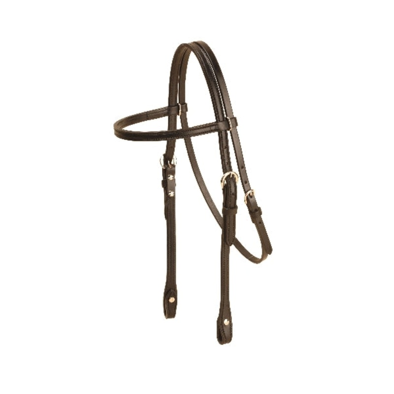 Tory Leather Pony Brow Band Headstall – Double Crown Buckles