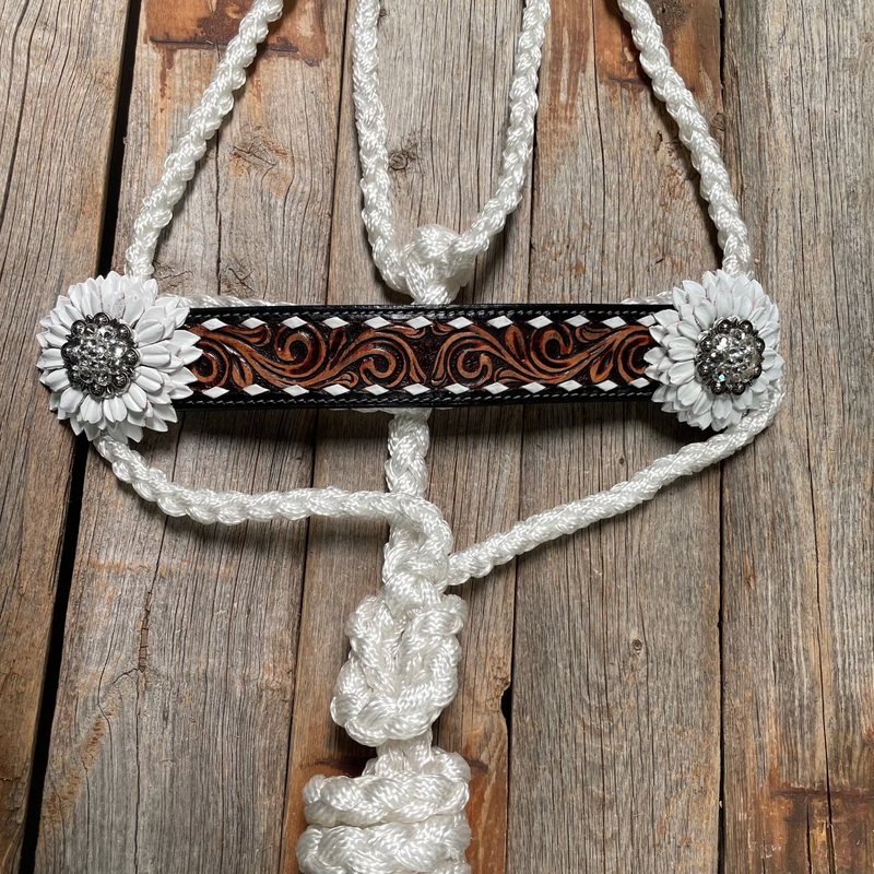 White Mule Tape Halter – White Daisy #MT203