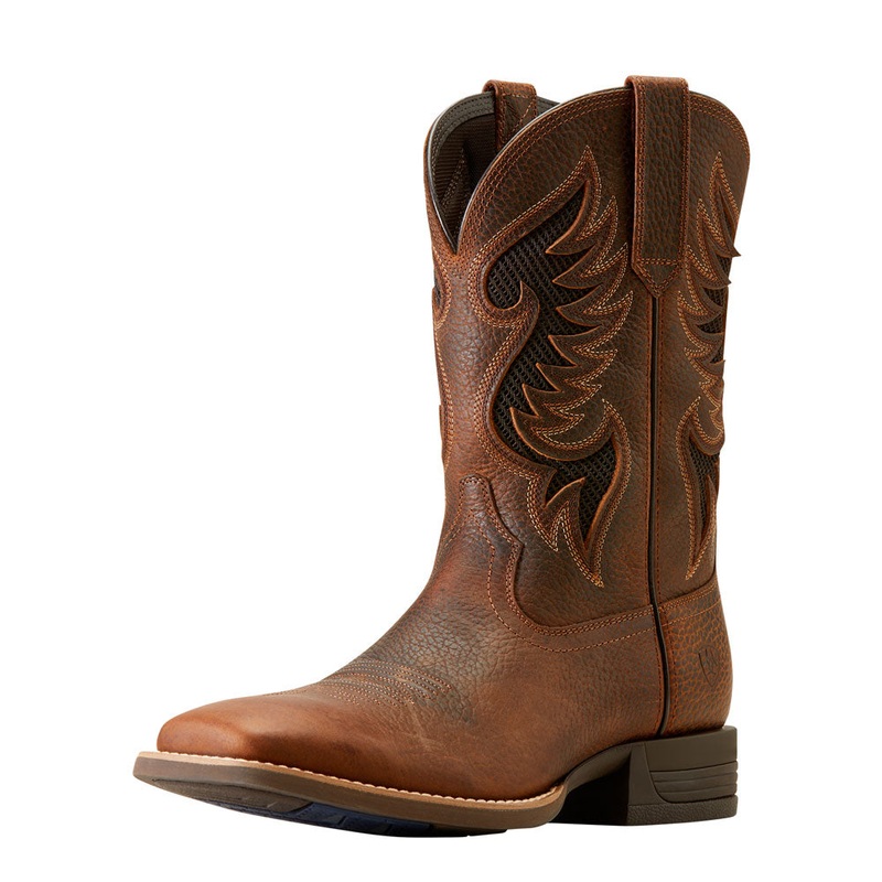 10051035 Ariat Men’s Cowpuncher VentTEK Cowboy Boot – Brown Oiled Rowdy