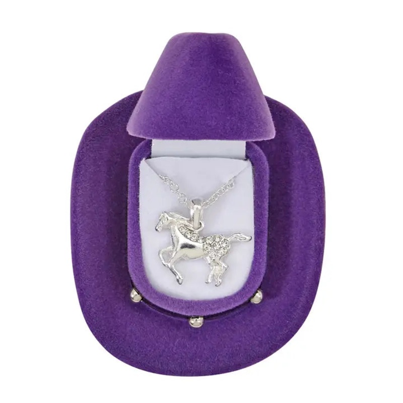 Cowboy Hat Necklace ~ Galloping Horse