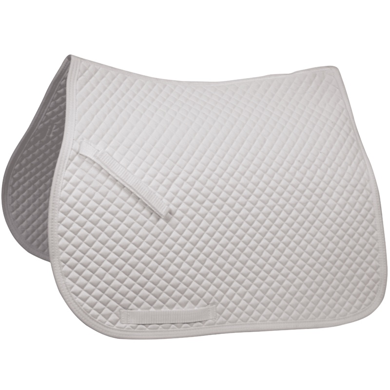 Derby Originals Traditional Diamond Quilted White Dressage Saddle Pad