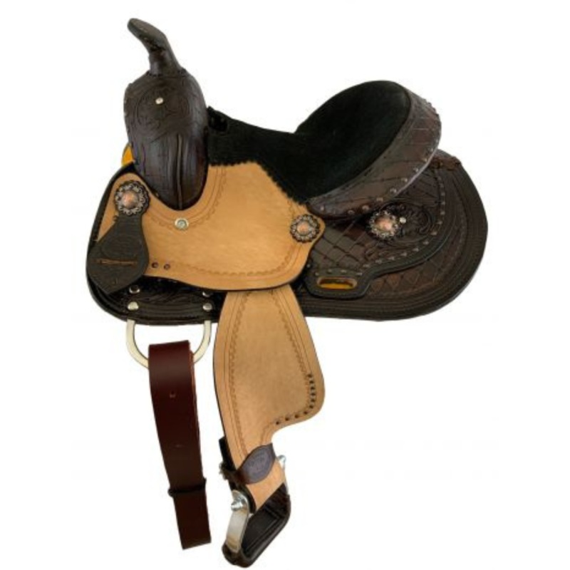 10″ DOUBLE T PONY SADDLE SET WITH DIAMOND TOOLING