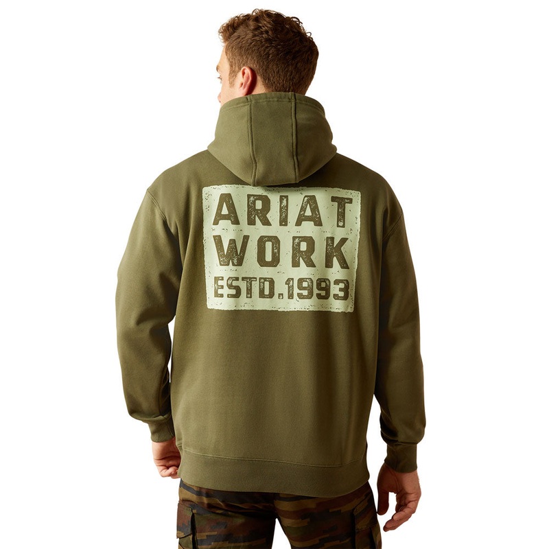 10054469 Ariat Men’s Rebar Workman Brickyard Hoodie – Four Leaf Clover