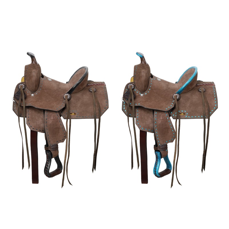 Double T YouthPony Chocolate Roughout Barrel Saddle – 10 Inch