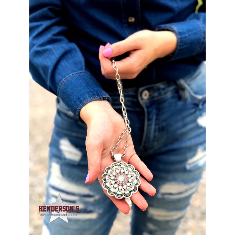 Concho Style Flower Necklace