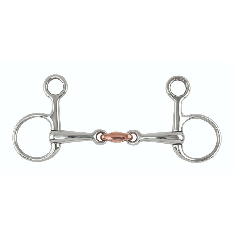 Shires Hanging Cheek Snaffle, Copper Lozenge