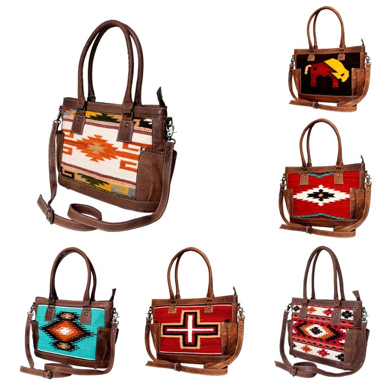 American Darling ADBG1017A Tote Saddle Blanket Genuine Leather women bag western handbag purse