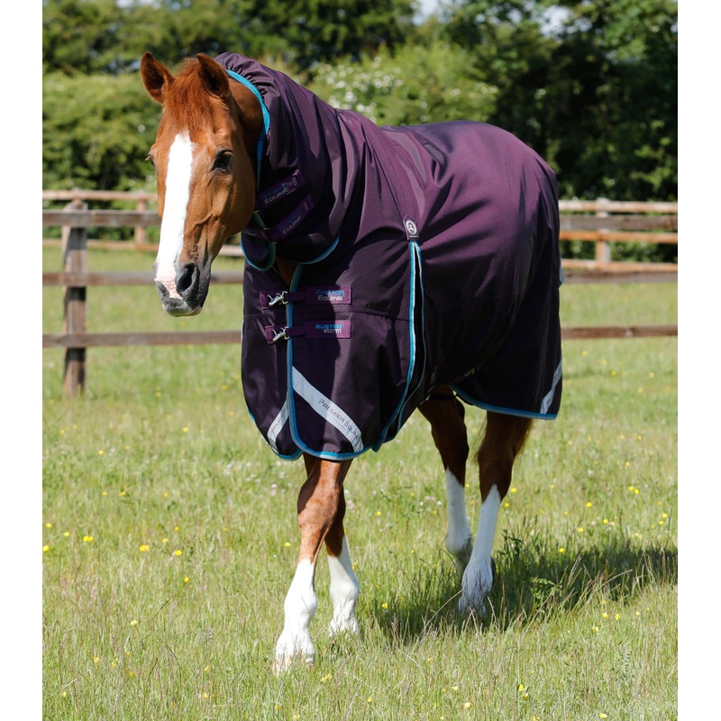 Buster Storm 100g Combo Turnout Rug with Snug-Fit Neck Purple