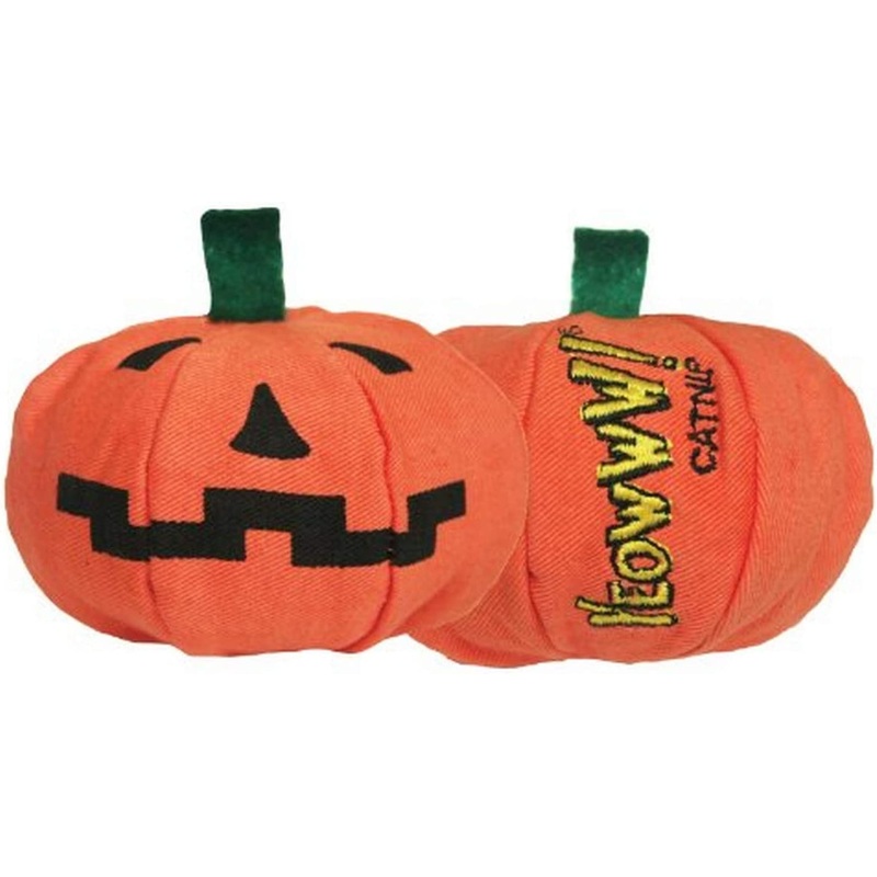 Yeowww! Organic Cat Nip Halloween Pumpkin Leaf Flower Filled Toy