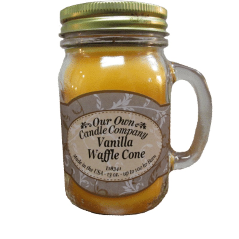 13oz. Mason Jar Candle- Vanilla Waffle Cone