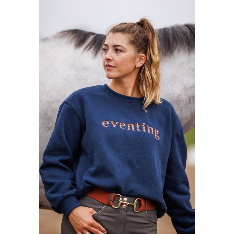 “EVENTING” Sweatshirt – Navy w/Rust