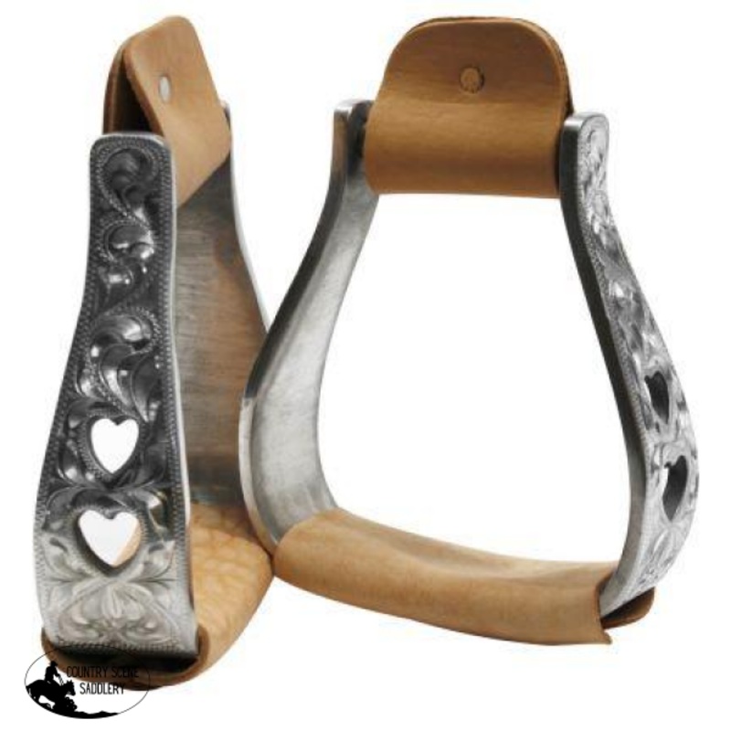 Showman aluminum polished engraved stirrups.